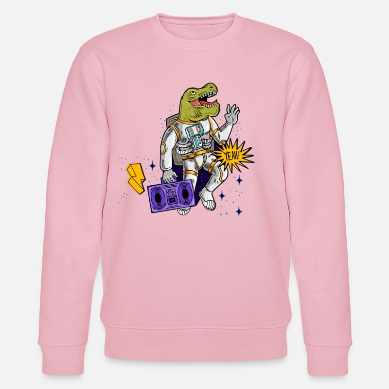 Dino Astronaut avec magnétophone à cassettes - Sweat bio CHANGER Stanley/Stella Unisexe - rose pâle