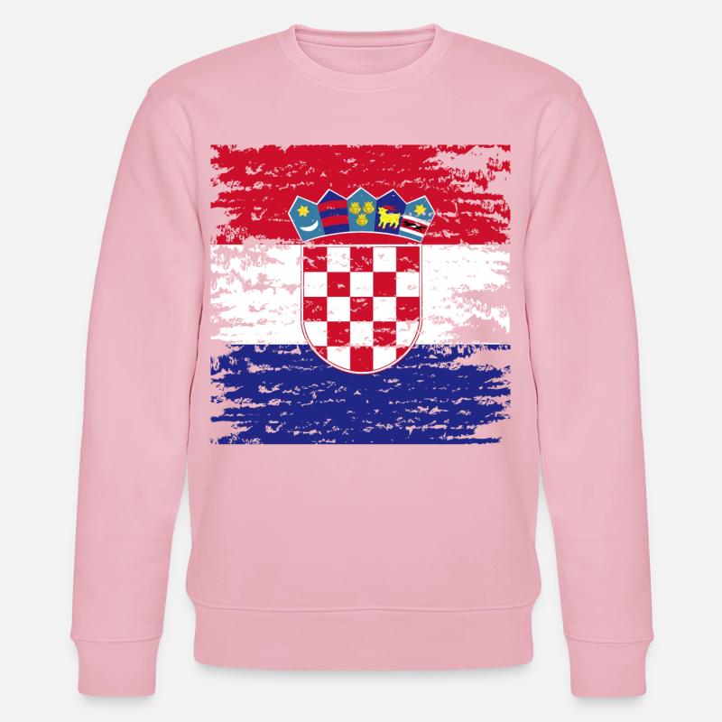 Drapeau Croate Authentique Écusson - Sweat bio CHANGER Stanley/Stella Unisexe - rose pâle