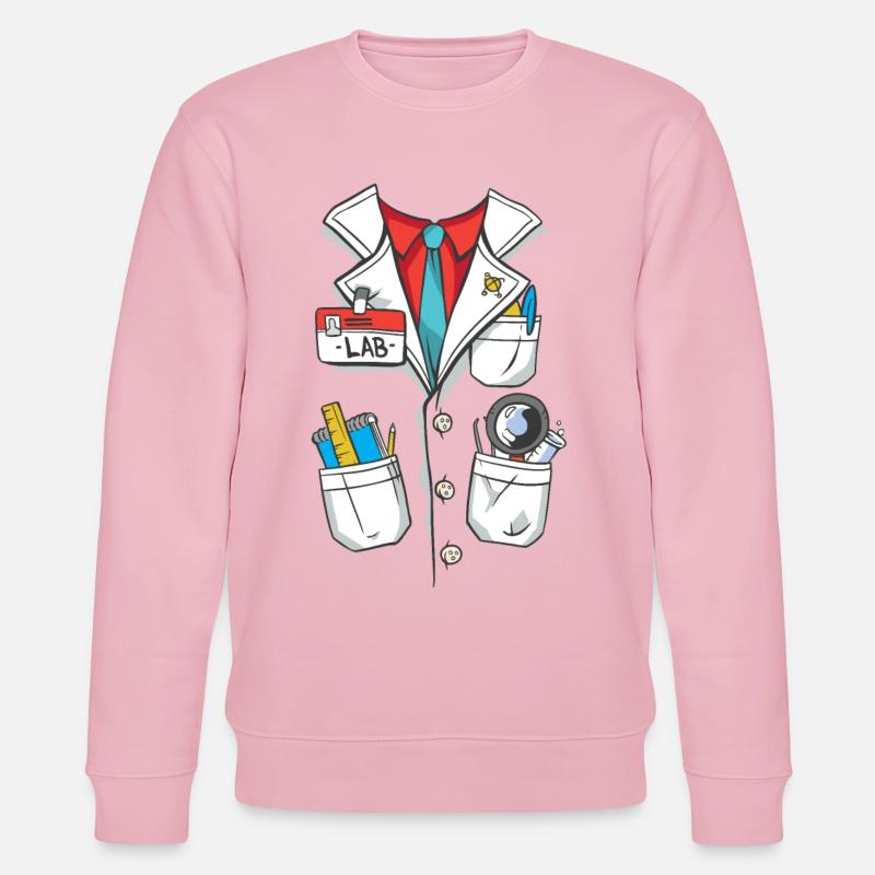 Laborkittel Kostüm - Stanley/Stella Unisex Bio-Sweatshirt CHANGER  - Hellrosa