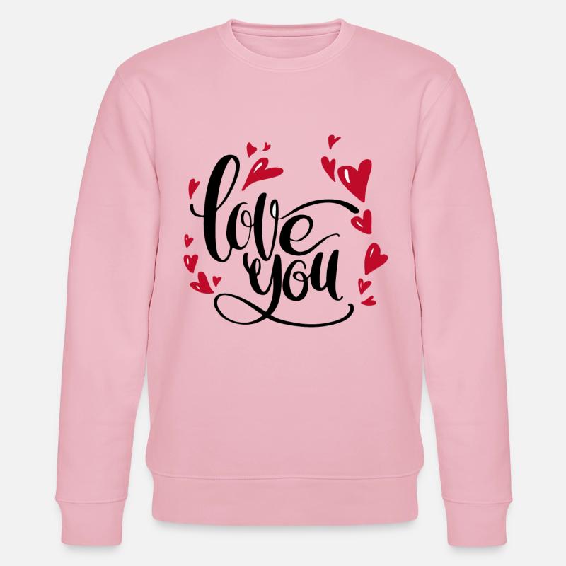 je t'aime | coeurs | pour les couples - Sweat bio CHANGER Stanley/Stella Unisexe - rose pâle