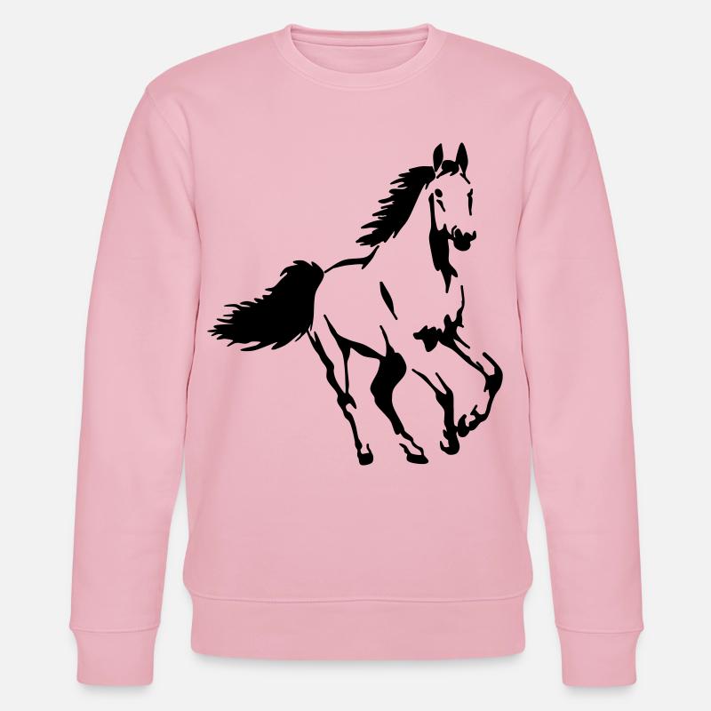 Pferd Tier Hengst Stute Fohlen - Stanley/Stella Unisex Bio-Sweatshirt CHANGER  - Hellrosa