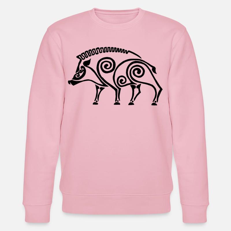 schwarzer keltischer Eber - Stanley/Stella Unisex Bio-Sweatshirt CHANGER  - Hellrosa
