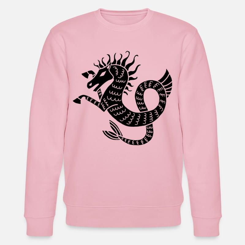 Cheval de mer noir - Sweat bio CHANGER Stanley/Stella Unisexe - rose pâle
