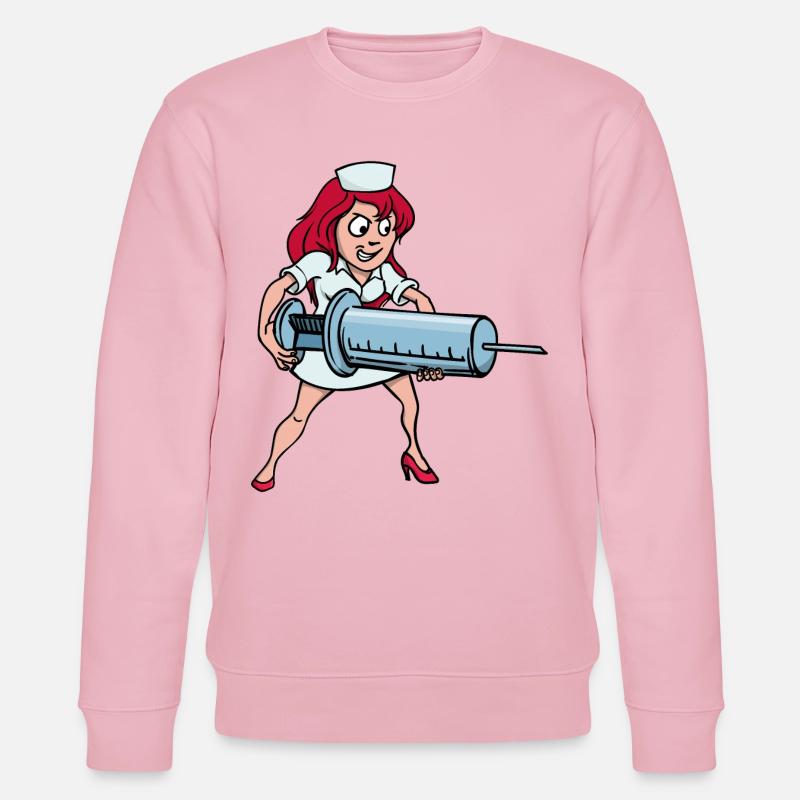 Krankenschwester Spritze Injektion Impfung Beruf - Stanley/Stella Unisex Bio-Sweatshirt CHANGER  - Hellrosa