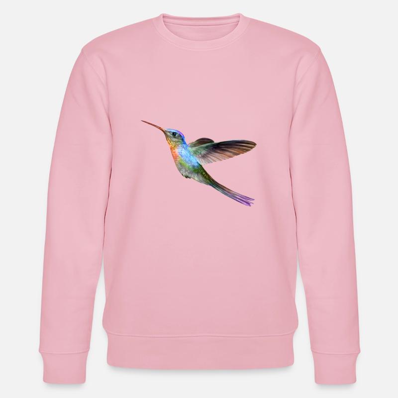 Farbenfroher Kolibri im Flug - Stanley/Stella Unisex Bio-Sweatshirt CHANGER - Hellrosa