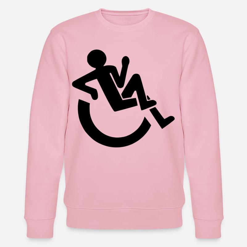 Entspannter Rollstuhlfahrer, Roller, Behinderter # - Stanley/Stella Unisex Bio-Sweatshirt CHANGER  - Hellrosa