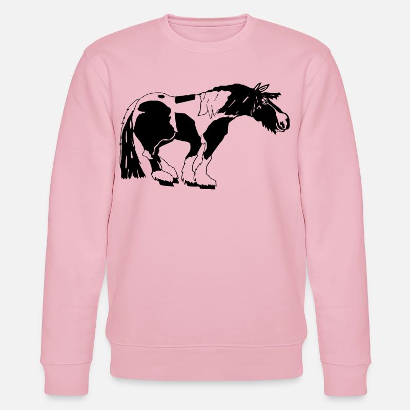 witziger Tinker , Tinker Schecke, Tinker reiten - Stanley/Stella Unisex Bio-Sweatshirt CHANGER  - Hellrosa
