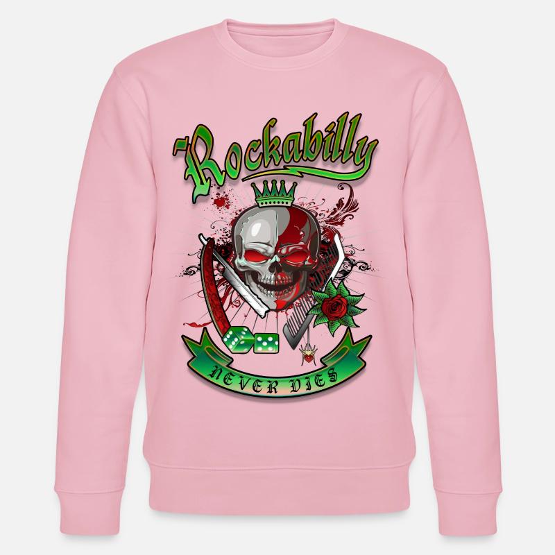 Rockabilly Skull - Sweat bio CHANGER Stanley/Stella Unisexe - rose pâle