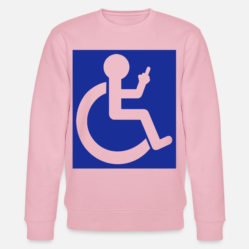Rollstuhlfahrer hebt den Mittelfinger # - Stanley/Stella Unisex Bio-Sweatshirt CHANGER  - Hellrosa