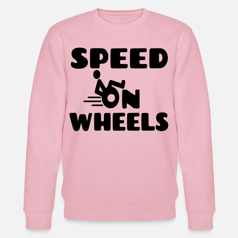 Geschwindigkeit auf Rädern, Rennrollstuhlfahrer * - Stanley/Stella Unisex Bio-Sweatshirt CHANGER  - Hellrosa