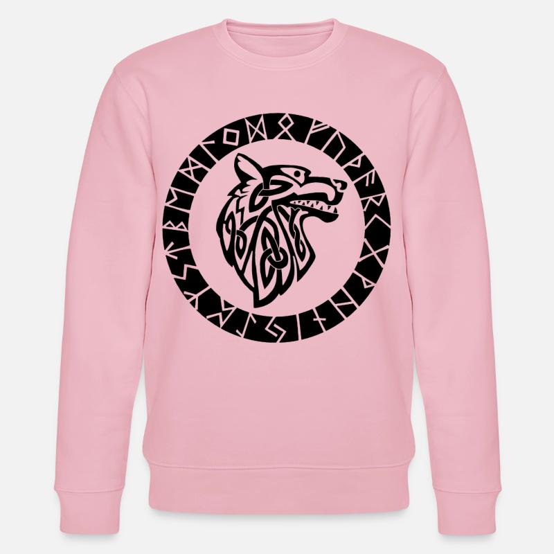 Wikinger-Emblem des schwarzen Wolfes - Stanley/Stella Unisex Bio-Sweatshirt CHANGER  - Hellrosa