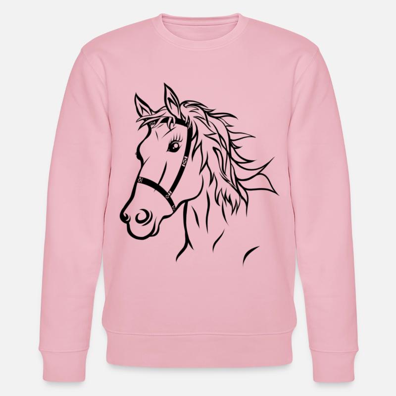 Pferdekopf Pferd Reiten Geschenk - Stanley/Stella Unisex Bio-Sweatshirt CHANGER  - Hellrosa