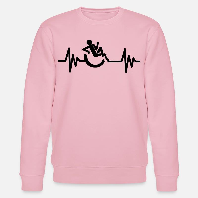 Bild: Rollstuhl, Herzschlag, entspannt # - Stanley/Stella Unisex Bio-Sweatshirt CHANGER  - Hellrosa