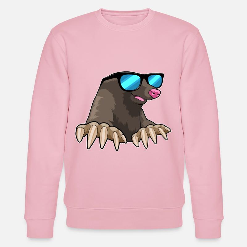 Maulwurf mit Sonnenbrille - Stanley/Stella Unisex Bio-Sweatshirt CHANGER  - Hellrosa