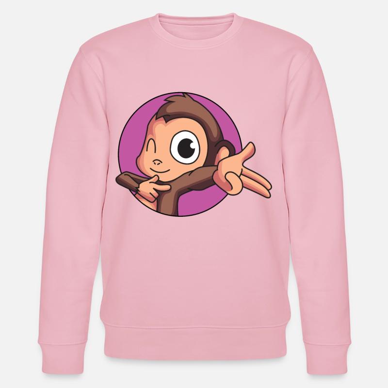 Freches Äffchen - Stanley/Stella Unisex Bio-Sweatshirt CHANGER  - Hellrosa