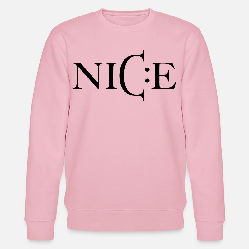 Nice – Minimal Smiley Greeting - Stanley/Stella Unisex Bio-Sweatshirt CHANGER  - Hellrosa