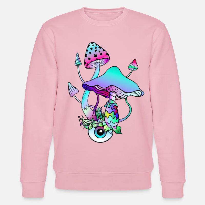 Champignons magiques Art psychédélique - Sweat bio CHANGER Stanley/Stella Unisexe - rose pâle