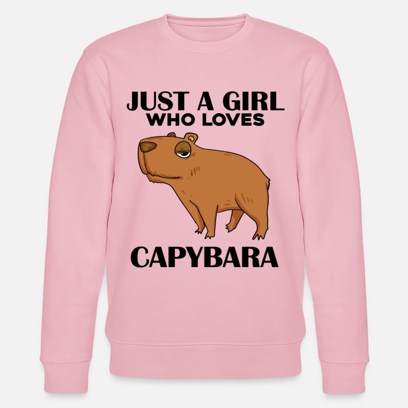 Capybara Mädchen Spruch - Stanley/Stella Unisex Bio-Sweatshirt CHANGER  - Hellrosa