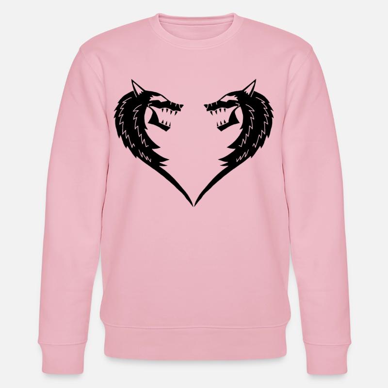 Schwarzes Wolfsherz - Stanley/Stella Unisex Bio-Sweatshirt CHANGER  - Hellrosa