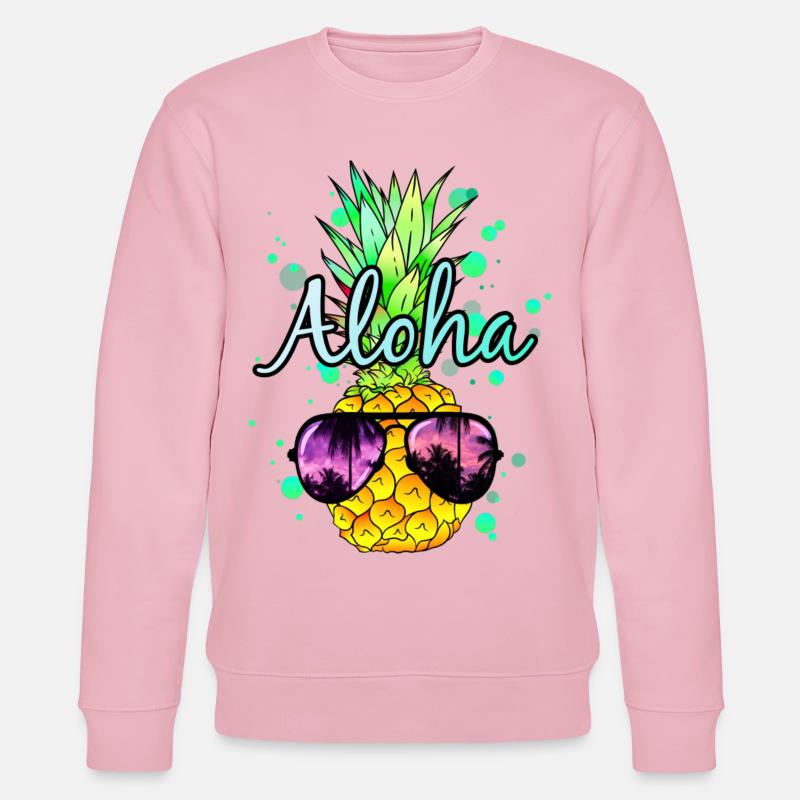 Ananas Aloha - Stanley/Stella Unisex Bio-Sweatshirt CHANGER  - Hellrosa
