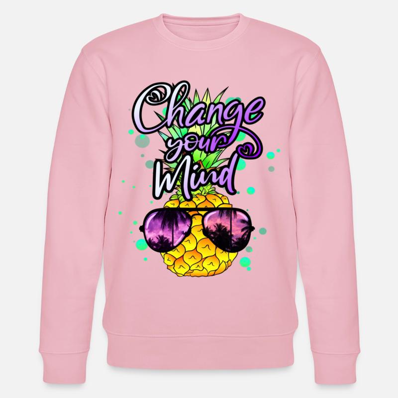 coole Ananas Change your Mind - Stanley/Stella Unisex Bio-Sweatshirt CHANGER  - Hellrosa