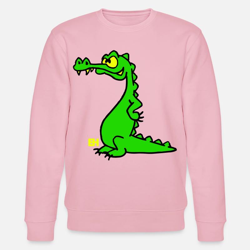 Smiling Crocodile, dreifarbiges Design - Stanley/Stella Unisex Bio-Sweatshirt CHANGER  - Hellrosa
