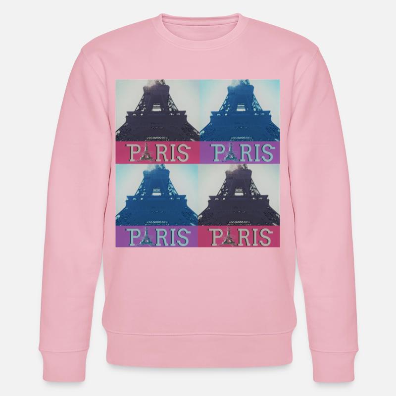 Paris Eiffel - Sweat bio CHANGER Stanley/Stella Unisexe - rose pâle