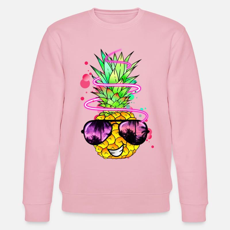Ananas cool bunt spritzig - Stanley/Stella Unisex Bio-Sweatshirt CHANGER  - Hellrosa