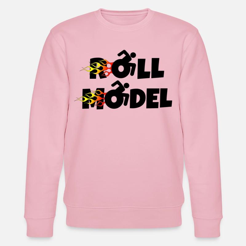 Jeder Rollstuhlfahrer ist ein Rollenmodell. Flammen* - Stanley/Stella Unisex Bio-Sweatshirt CHANGER  - Hellrosa