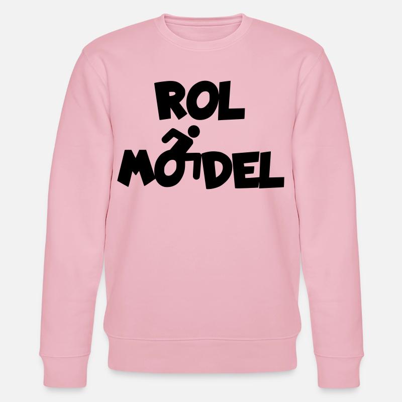 Jeder Rollstuhlfahrer ist ein Vorbild # - Stanley/Stella Unisex Bio-Sweatshirt CHANGER  - Hellrosa