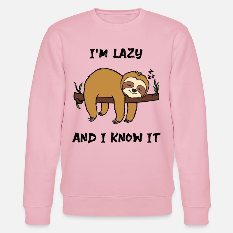 Sloth Lazy Animal Sleeping Statement Jungle - Sweat bio CHANGER Stanley/Stella Unisexe - rose pâle