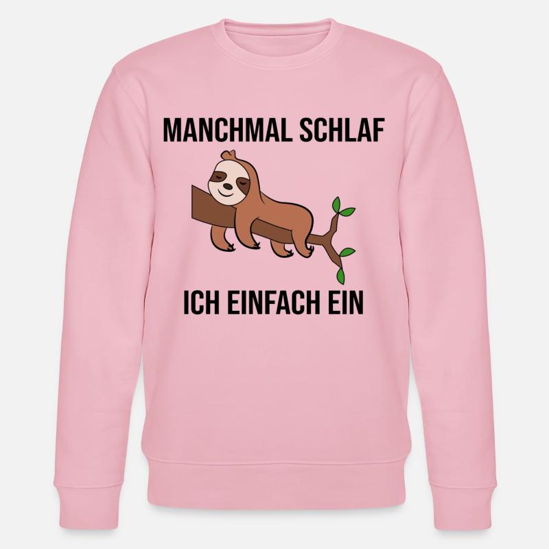 Schlafen Säugetier Dschungel Faultier Statement - Stanley/Stella Unisex Bio-Sweatshirt CHANGER  - Hellrosa