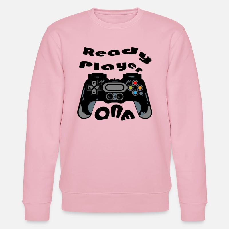 Retro Controller Silhouette - Stanley/Stella CHANGER Unisex Organic Sweatshirt - cotton pink