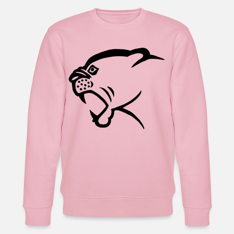 Schwarzer Pantherkopf - Stanley/Stella Unisex Bio-Sweatshirt CHANGER  - Hellrosa