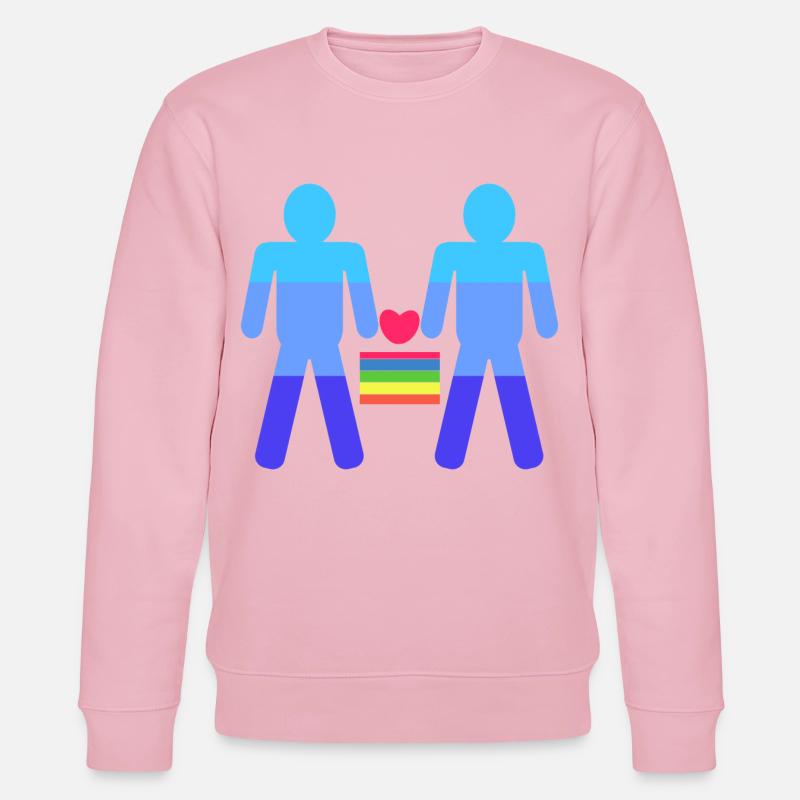 Herz Lgbt Gleichgeschlechtliche Ehe Regenbogen - Stanley/Stella Unisex Bio-Sweatshirt CHANGER - Hellrosa
