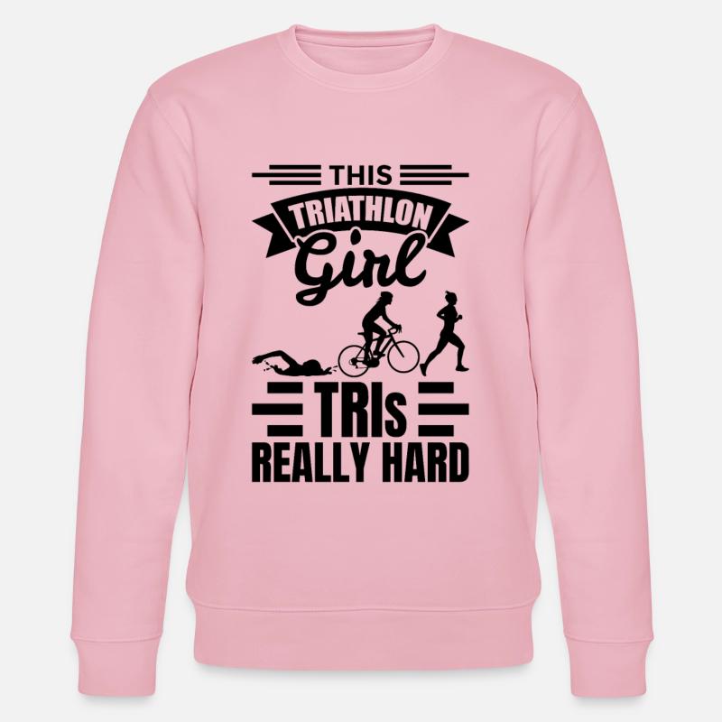 Triathlet Mädchen - Stanley/Stella Unisex Bio-Sweatshirt CHANGER  - Hellrosa
