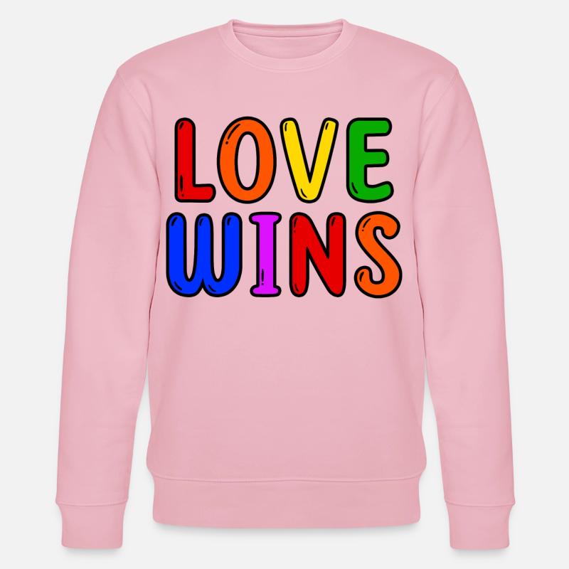 Lgbt Liebe Statement Regenbogen Schwul Lesbisch - Stanley/Stella Unisex Bio-Sweatshirt CHANGER  - Hellrosa