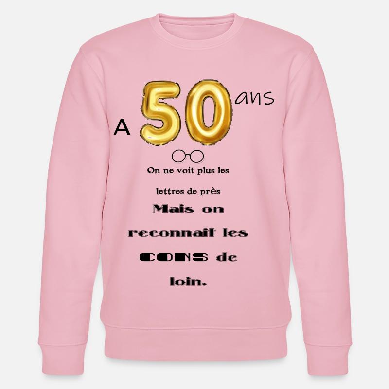 50 ans - Sweat bio CHANGER Stanley/Stella Unisexe - rose pâle