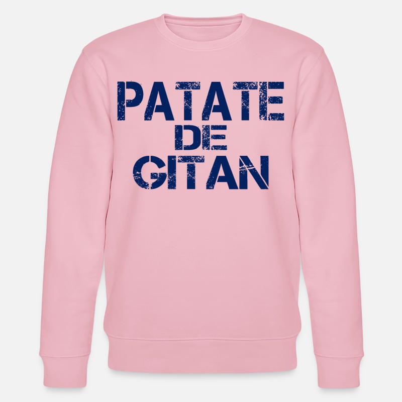 Patate GITAN bleu - Sweat bio CHANGER Stanley/Stella Unisexe - rose pâle