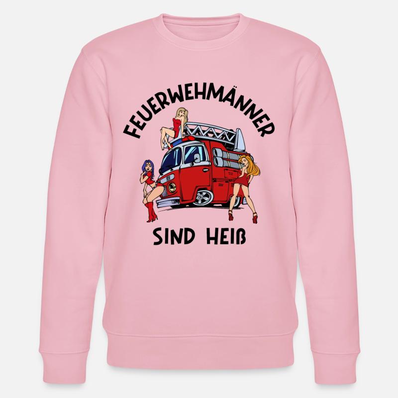 Feuerwehr Brandschutz Lebensretter Statement - Stanley/Stella Unisex Bio-Sweatshirt CHANGER  - Hellrosa
