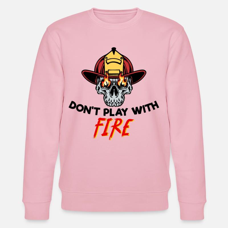 Firefighter Helmet Firefighter Fire Rescuer Statement - Stanley/Stella CHANGER Unisex Organic Sweatshirt - cotton pink