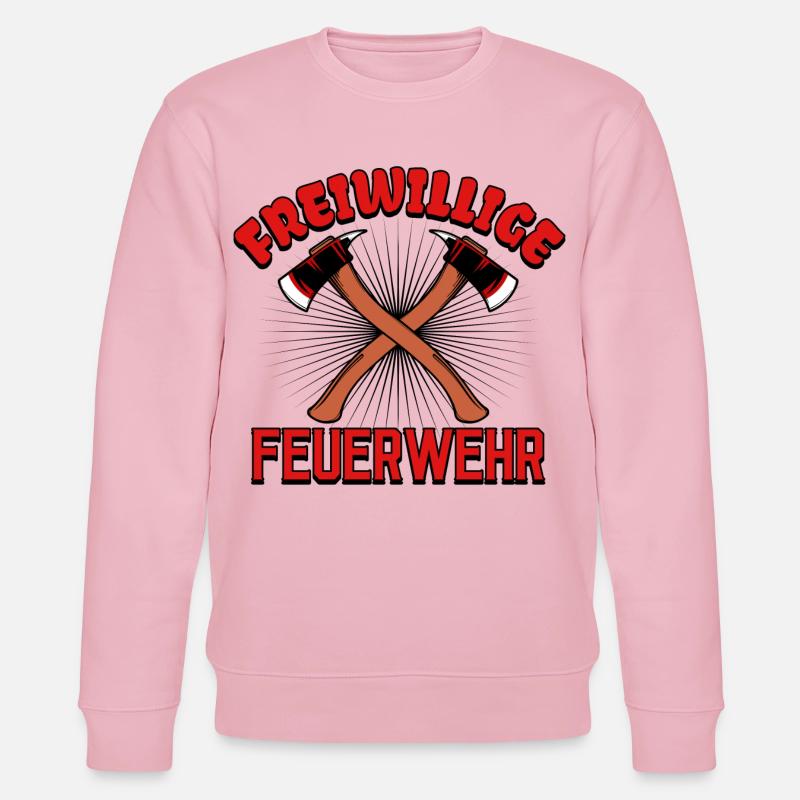 Feuerwehr Lebensretter Statement Löscharbeit - Stanley/Stella Unisex Bio-Sweatshirt CHANGER  - Hellrosa
