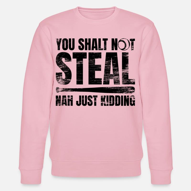 Baseball Du sollst nicht stehlen - Stanley/Stella Unisex Bio-Sweatshirt CHANGER  - Hellrosa
