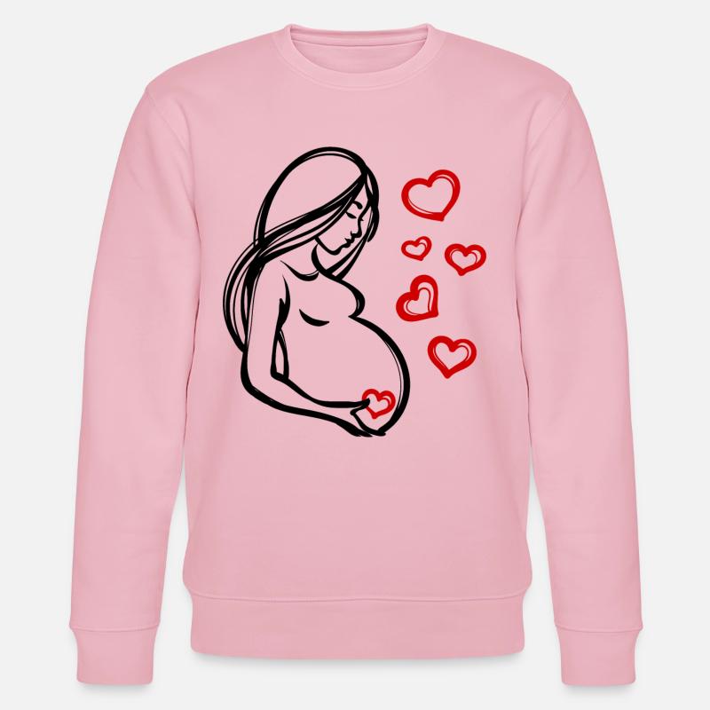 Coeur Grossesse Bébé Ventre Déclaration Enceinte - Sweat bio CHANGER Stanley/Stella Unisexe - rose pâle