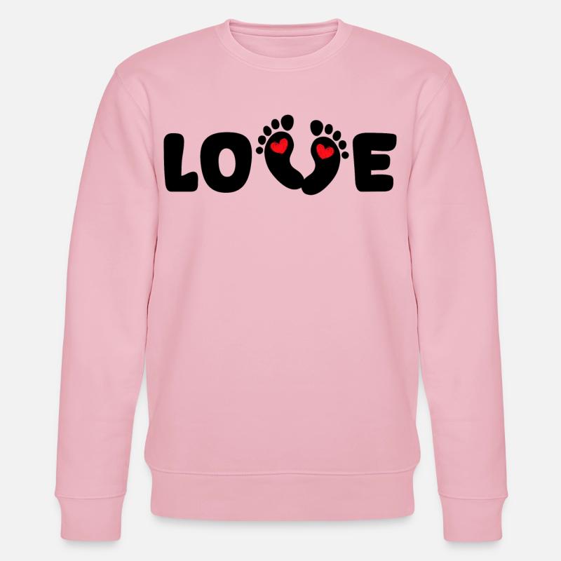Enceinte Coeur Bébé Pieds Grossesse Mère - Sweat bio CHANGER Stanley/Stella Unisexe - rose pâle