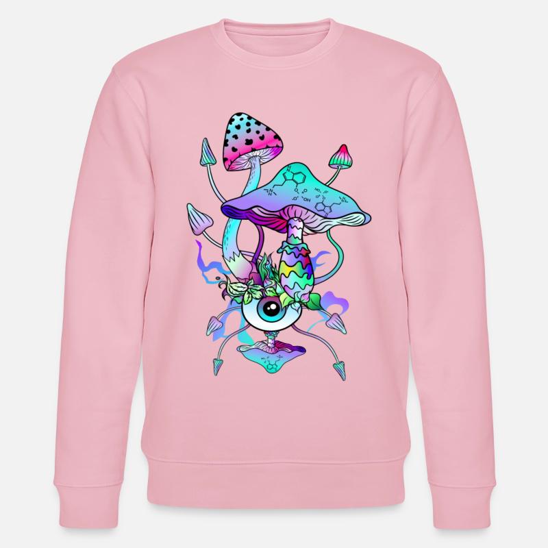 Psytrance Champignons Psychédéliques - Sweat bio CHANGER Stanley/Stella Unisexe - rose pâle