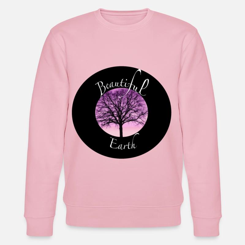 Schöne Erde Baum Silhouette - Stanley/Stella Unisex Bio-Sweatshirt CHANGER  - Hellrosa