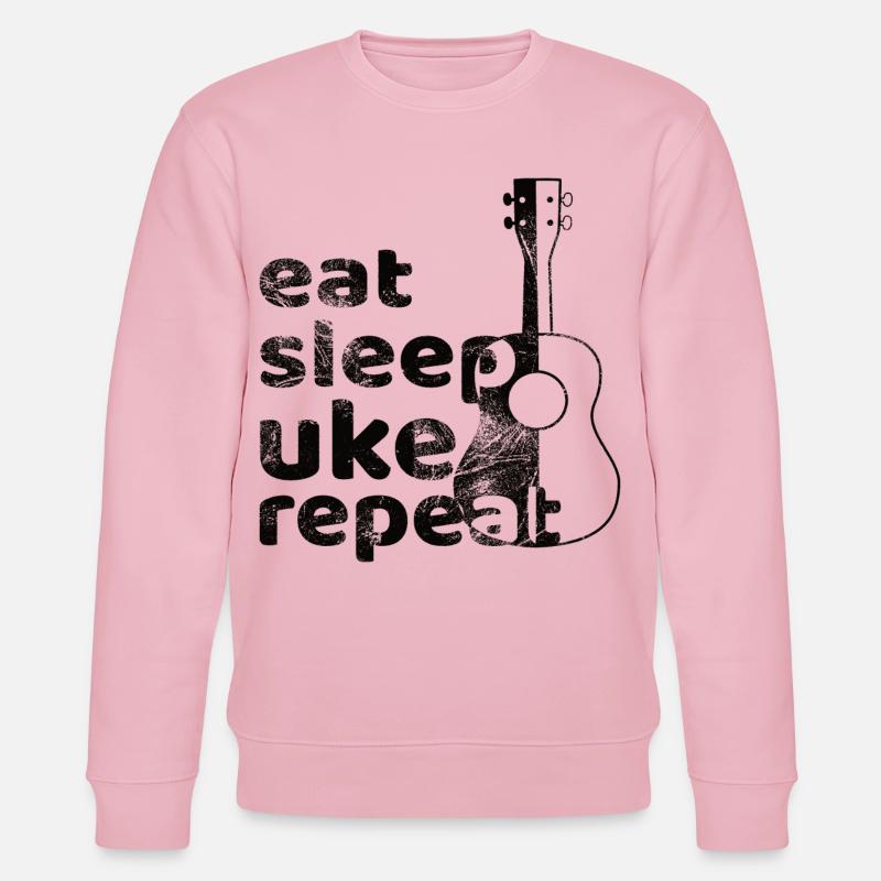 eat sleep uke repeat! schwarz - Stanley/Stella Unisex Bio-Sweatshirt CHANGER  - Hellrosa