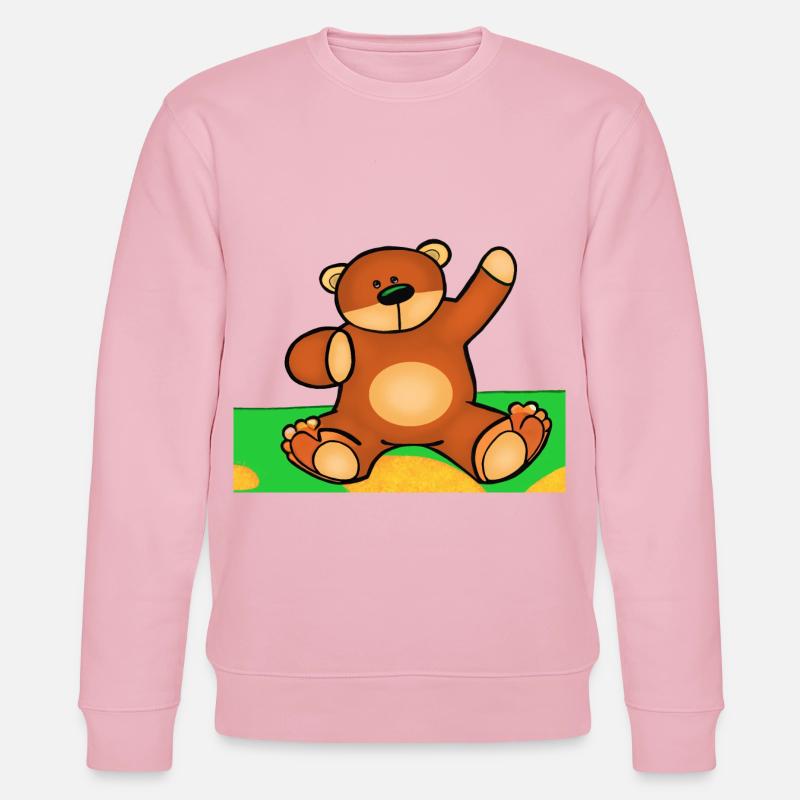 Mignon petit ourson assis dans l’herbe - Sweat bio CHANGER Stanley/Stella Unisexe - rose pâle