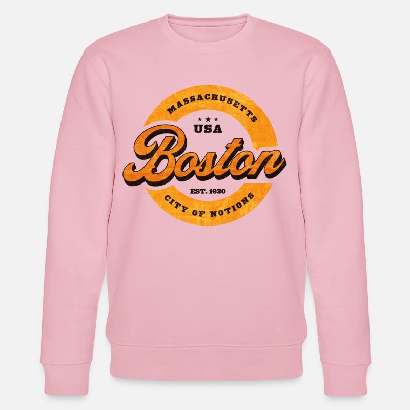 Impression du logo Boston Retro Circle - Sweat bio CHANGER Stanley/Stella Unisexe - rose pâle